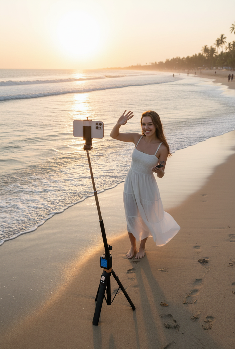 Palo Selfie Tripode con Bluetooth